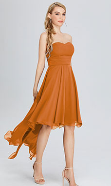 A-line Sweetheart Asymmetrical Chiffon Evening Dress