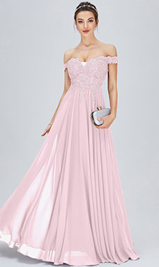Trapezio Omerale Raso terra Chiffon Abito da festa con Pizzo