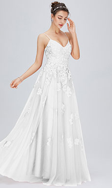Trapezio A V Raso terra Tulle Abito da festa con Pizzo