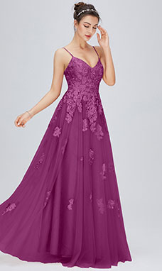 Trapezio A V Raso terra Tulle Abito da festa con Pizzo