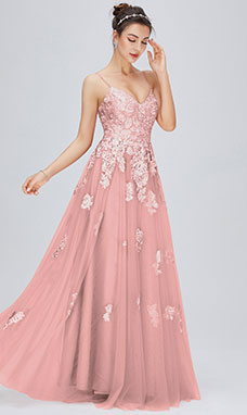 Trapezio A V Raso terra Tulle Abito da festa con Pizzo
