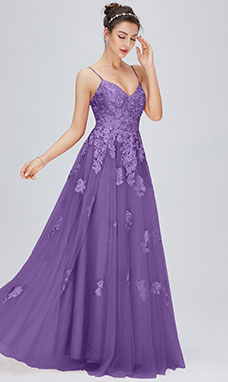 Trapezio A V Raso terra Tulle Abito da festa con Pizzo