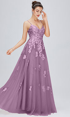 Trapezio A V Raso terra Tulle Abito da festa con Pizzo