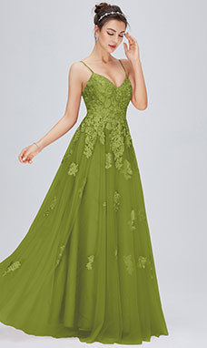 Trapezio A V Raso terra Tulle Abito da festa con Pizzo
