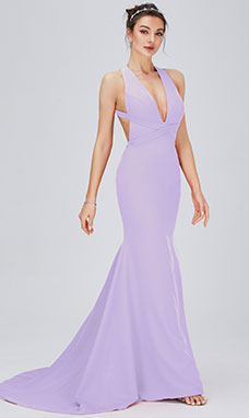 Trumpet/Mermaid V-neck Jersey Evening Dress