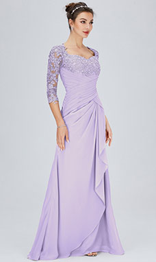 Trumpet/Mermaid Sweetheart Floor-length Chiffon Evening Dress with Lace